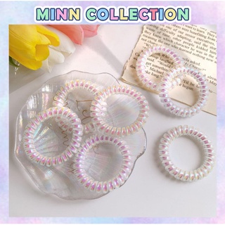 Dây cột tóc lò xo hologram, buộc tóc nữ đẹp trong suốt đơn giản dễ thương Minn Collection