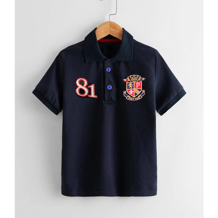 Kids shirt Boy Polo shirt Embroider Lapel Cotton Children Clothing Korean Fashion wear Ready Stock