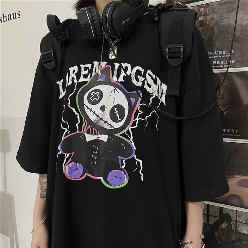 áo phông form rộng ,áo thun tay lỡ unisex in chữ LORE