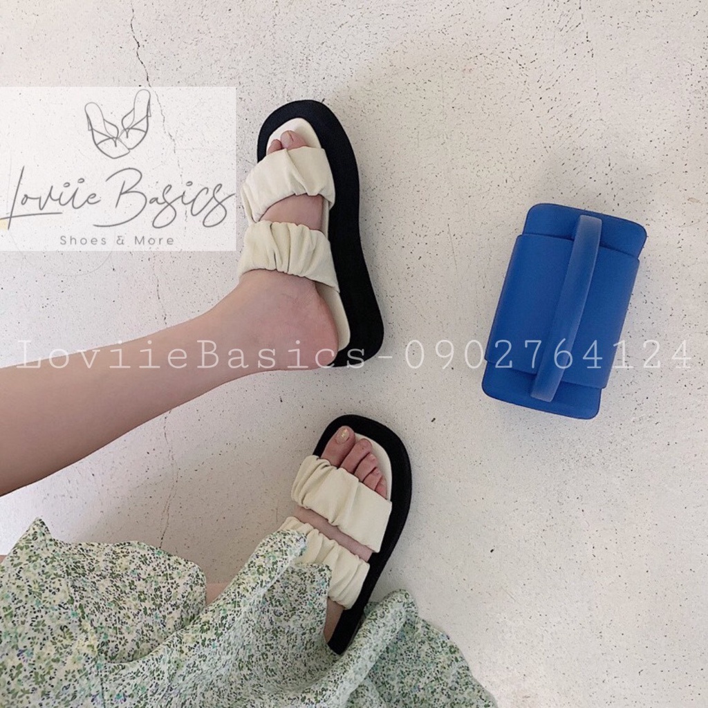 DÉP XUỒNG NỮ LOVIIE BASICS - DÉP THỜI TRANG QUAI KẸP NHÚNG - DÉP ĐẾ BẰNG 3 PHÂN D220310 D220403