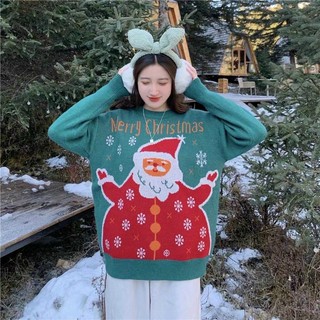 ( Ảnh thật ) Áo len xanh ông già noel