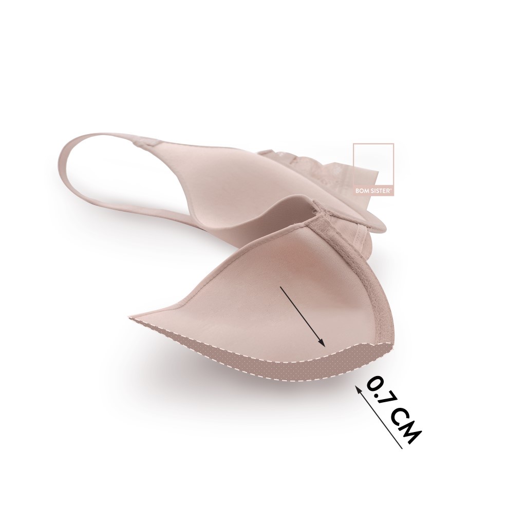 Áo lót mút mỏng có gọng thun lạnh lưng ren màu trơn đính nơ nâng ngực tự nhiên BOM SISTER LC2903 | BigBuy360 - bigbuy360.vn