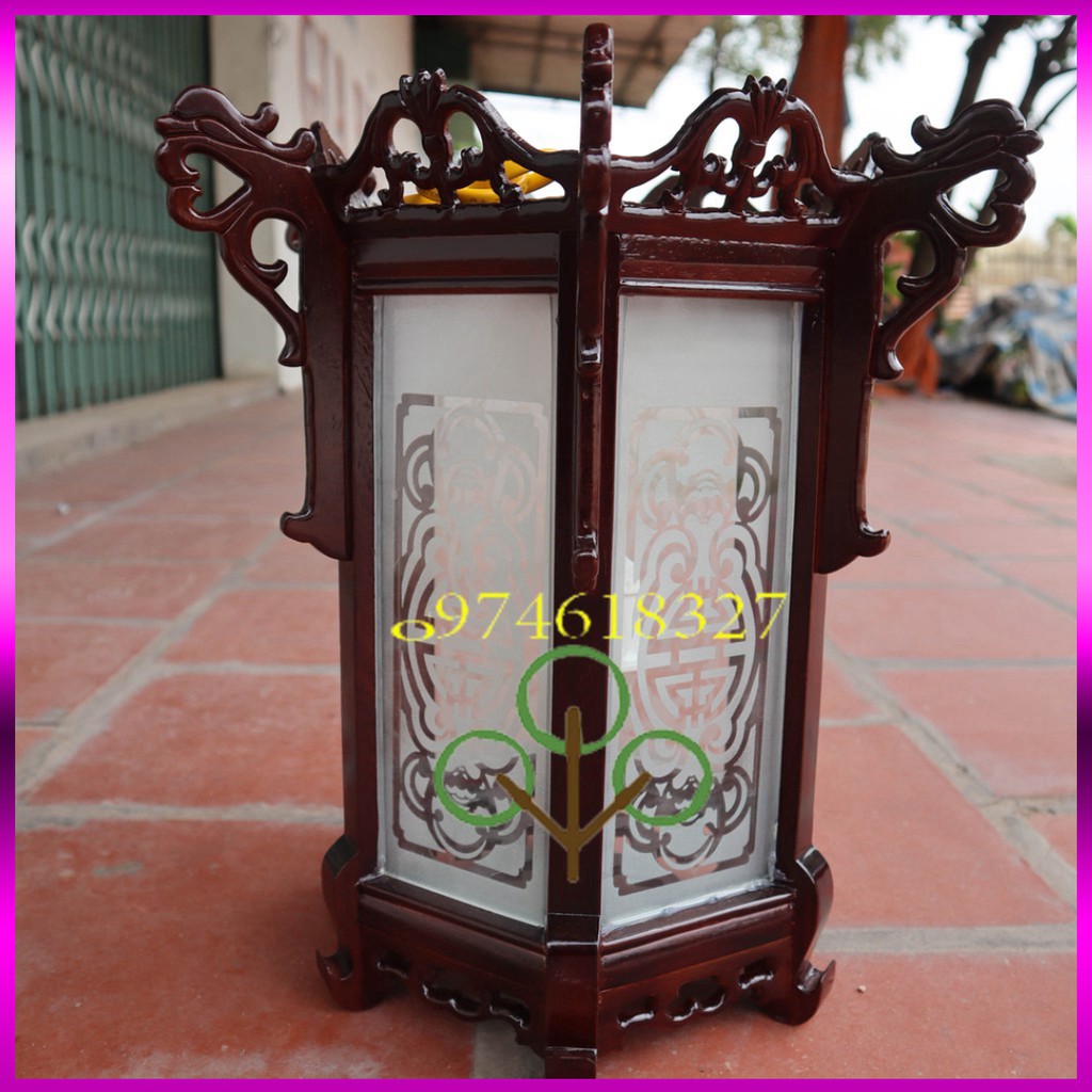 Đèn trần treo tường trần nhà gỗ hương màu tối giả cổ