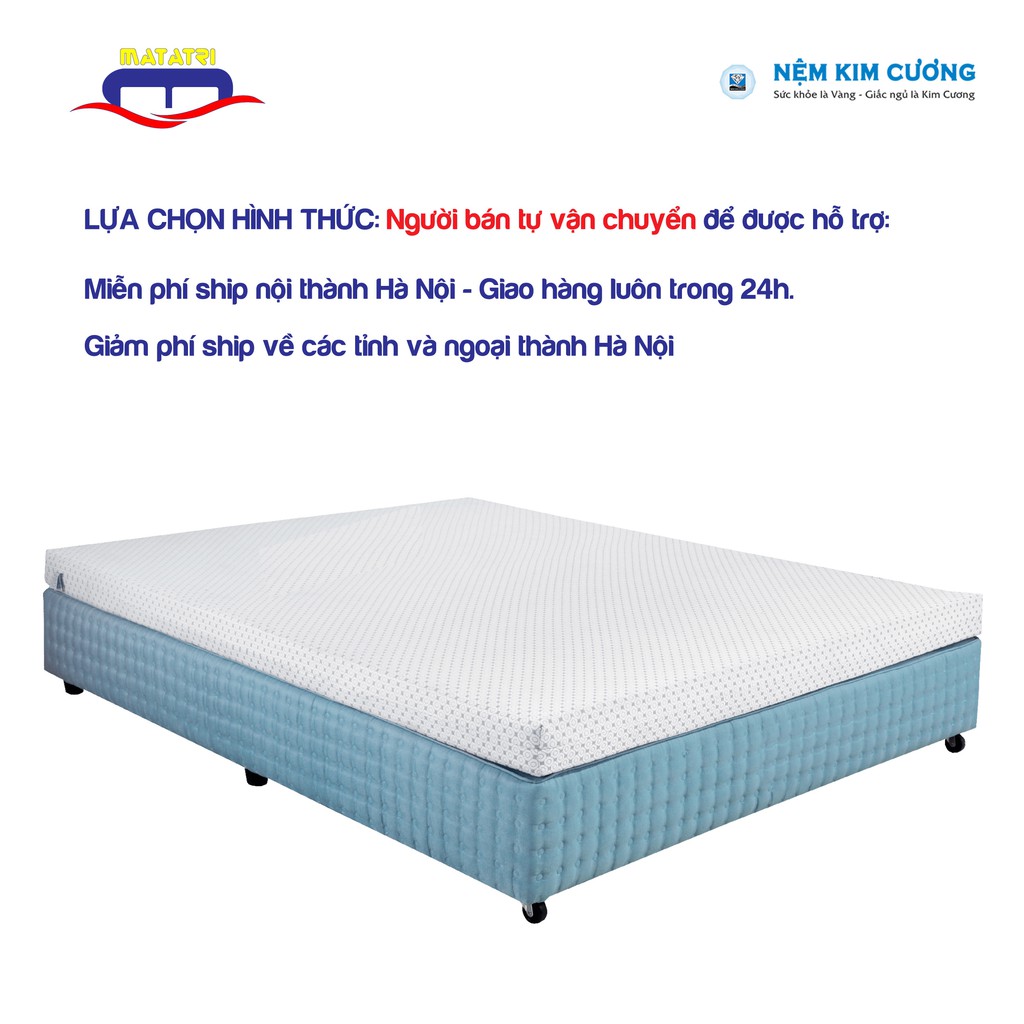 Nệm cao su non than hoạt tính chính hãng đệm Kim Cương Winnie’s Grey cao 10-15 cm.