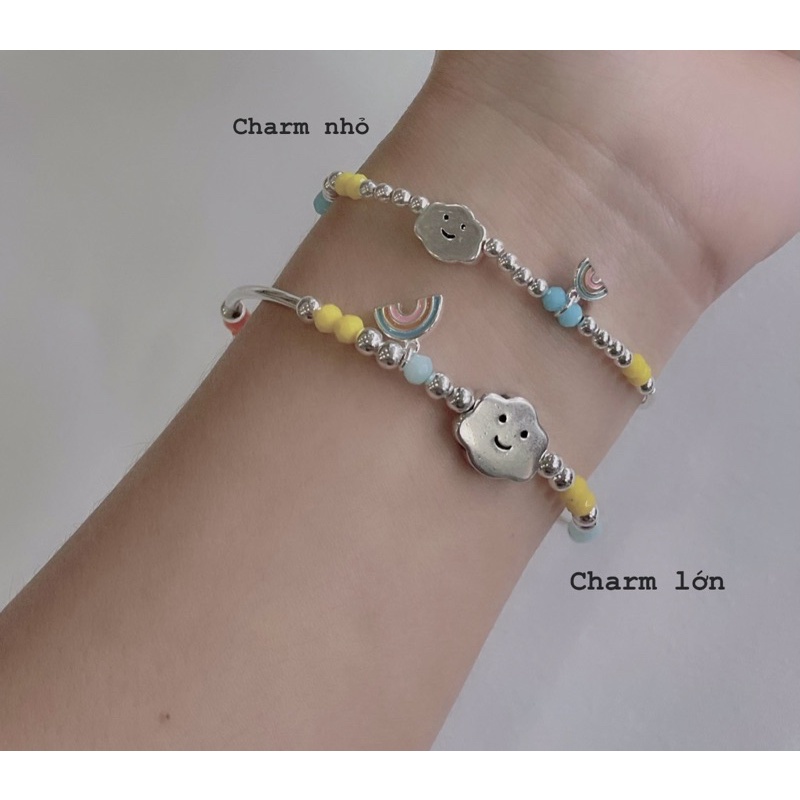 ĐỌC KĨ MÔ TẢ - Vòng tay dây cước hạt cườm gắn charm