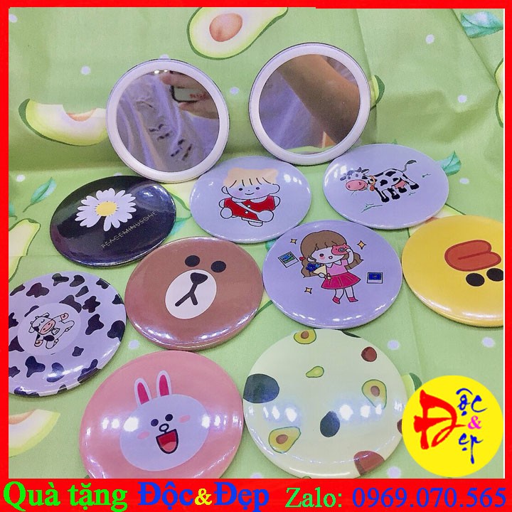 Gương mini cầm tay In hình theo yêu cầu hàng đẹp ( chống nước)