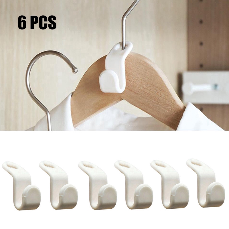 6 Pcs Creative DIY Mini Non Slip Clothes Hanger Space Saving/ Closet Organizer Storage Rack Hook/ Practical Multifunction Home Living Storage
