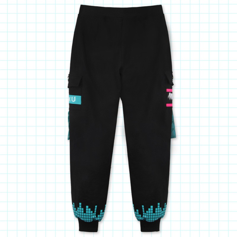 Quần jogger dài màu đen hóa trang nhân vật hoạt hình Hatsune Miku dành cho nam