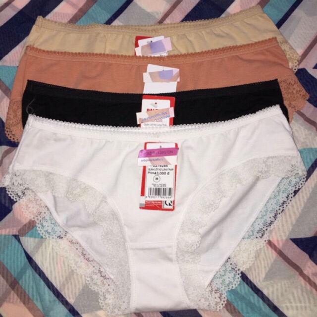 Quần lót viền ren chất cotton 100% siêu mềm đẹp
