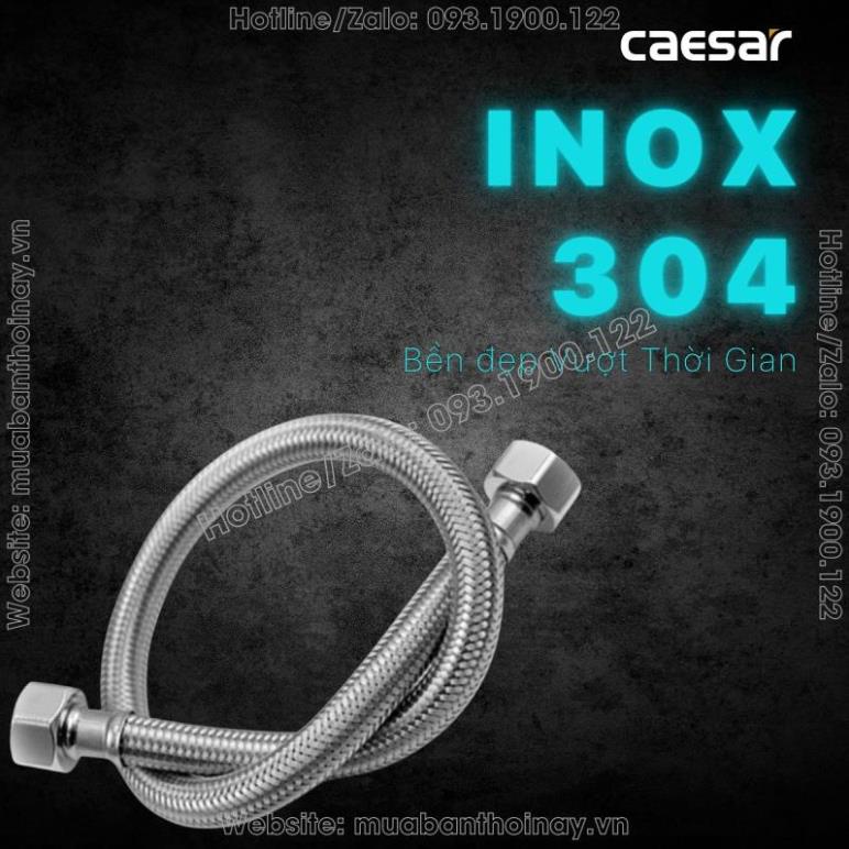 Dây cấp nước Caesar BF422, BF423 - dây inox / dây nhựa, Van khóa BF403 BF427 dùng cho nước nóng lạnh - Bảo hành 24 tháng