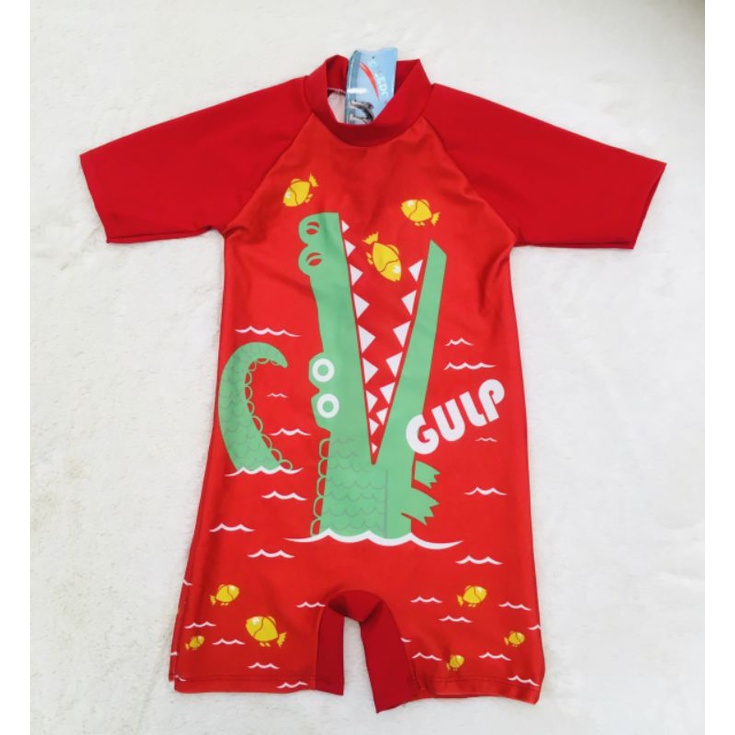 Bộ bơi liền thân tay ngắn bé trai Màu Xanh và Màu Đỏ( size 8-40ký)Ảnh thật shop chụp nhanh tại kho