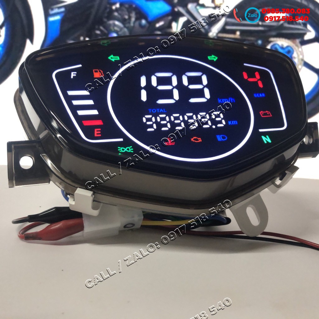 🏍 Đồng Hồ Lcd Full Led Cho Sirius, Exciter 2006 - 2010, Spark (mẫu 2021) 🏍