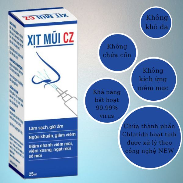 XỊT MŨI CZ - Làm sạch khoang mũi ngừa vi khuẩn