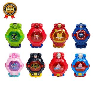 Đồng hồ biến hình Avengers/ Frozen/ Spider-Man/ Batman/ Hulk có đèn cho bé