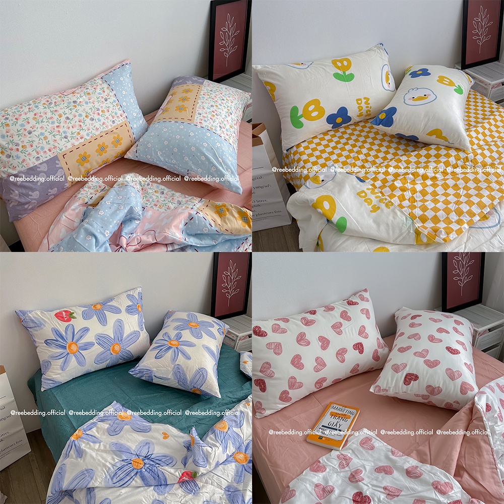 Bộ chăn ga gối chần bông poly cotton REE Bedding đủ size giường nệm PLC171