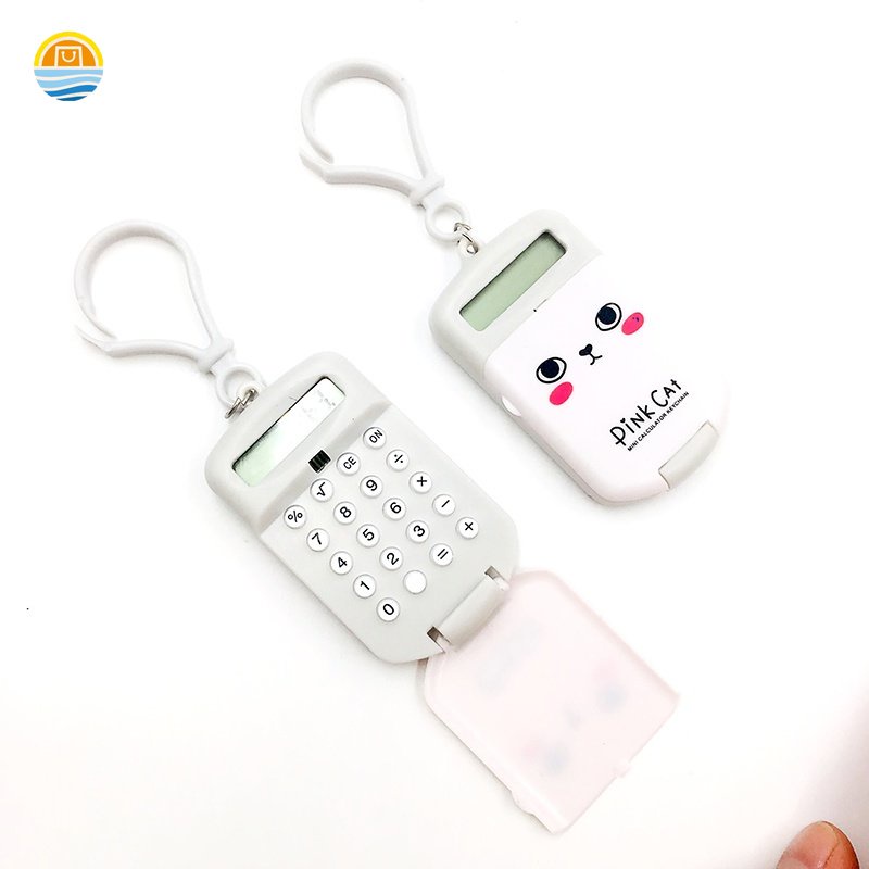 Máy Tính Bỏ Túi HYJP2 Mini Họa Tiết Hoạt Hình Dễ Thương Kèm Móc Khóa Tiện Dụng Cho Văn Phòng
