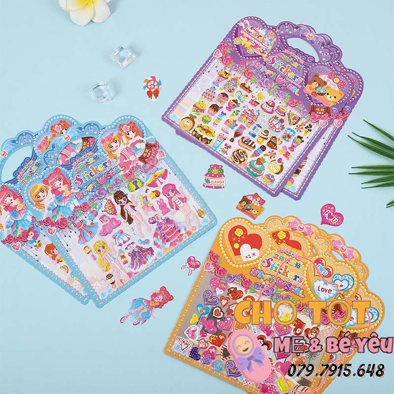 Đồ Chơi Hình Dán Sticker Nổi 3D cho bé trai và bé gái (nhiều mẫu)