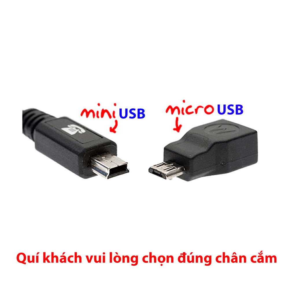 Tẩu cấp nguồn camera hành trình, chân Mini USB, tích hợp 2 cổng USB sạc điện thoại và các thiết bị điện tử khác | BigBuy360 - bigbuy360.vn