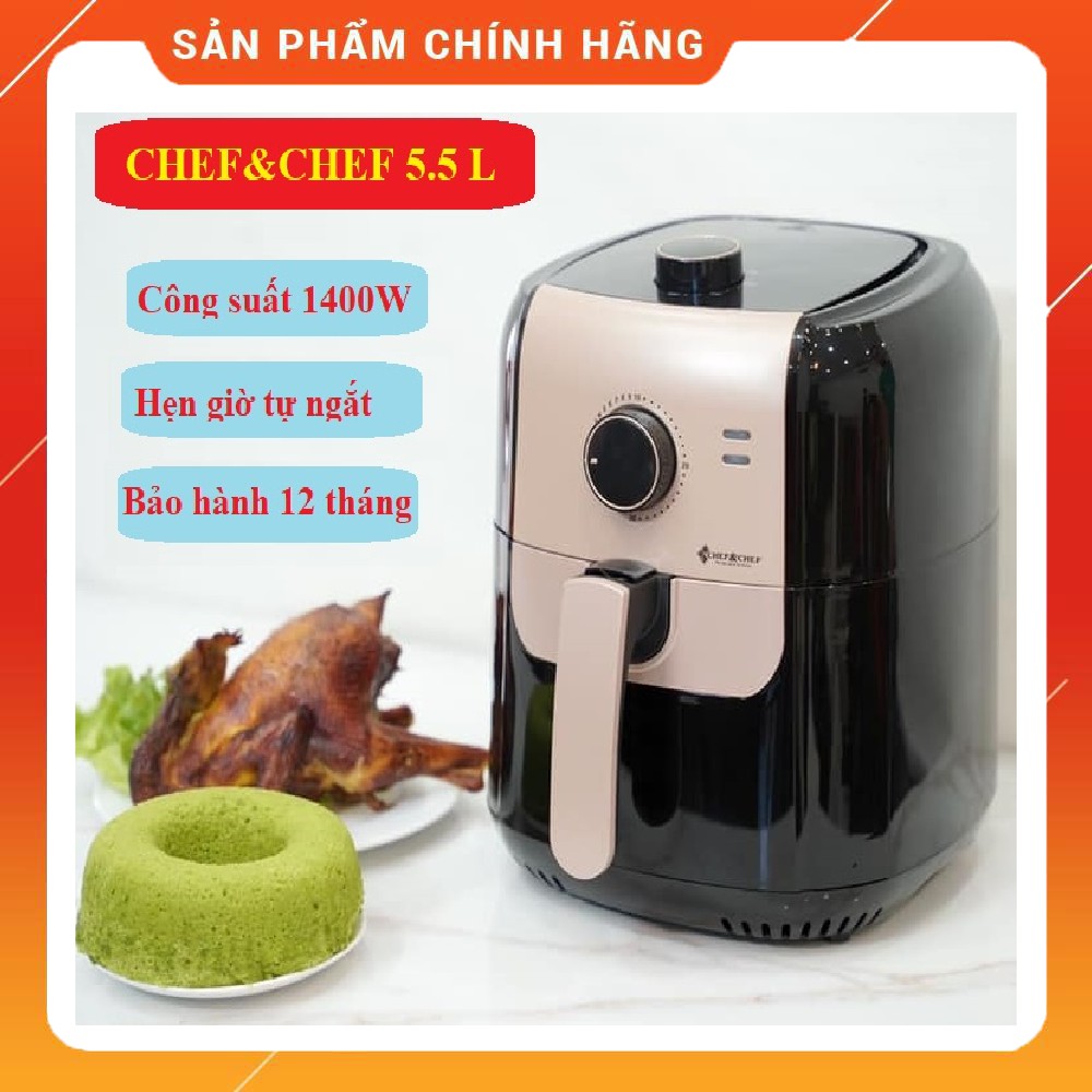 NỒI CHIÊN KHÔNG DẦU CHEF & CHEF MODEL YJ-502 DUNG TÍCH 5,5L (GIA DỤNG-GIÁ SỈ)