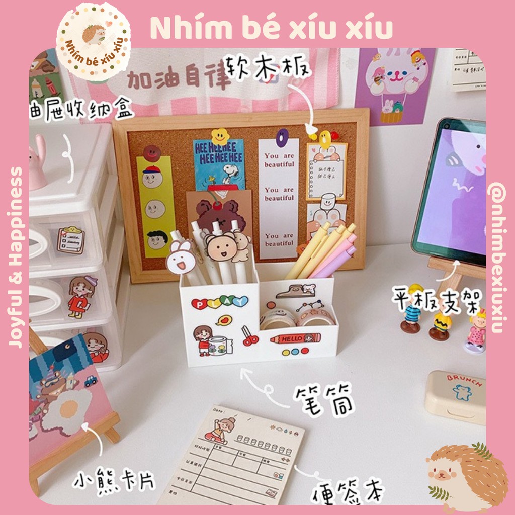 Bảng ghim gỗ bần ghi chú, tranh ảnh, postcard decor bàn học, bàn làm việc KÈM NHIỀU QUÀ TẶNG