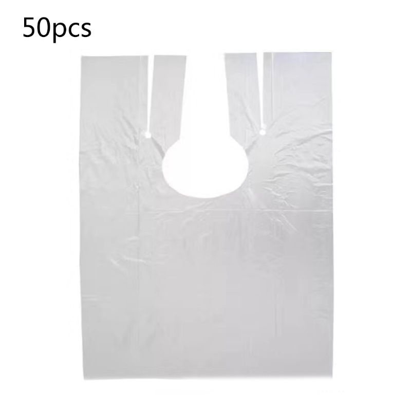 Set 50 Áo Choàng Cổ 130x150cm Bằng Nhựa Chống Nước Dùng Một Lần Đa Ứng Dụng