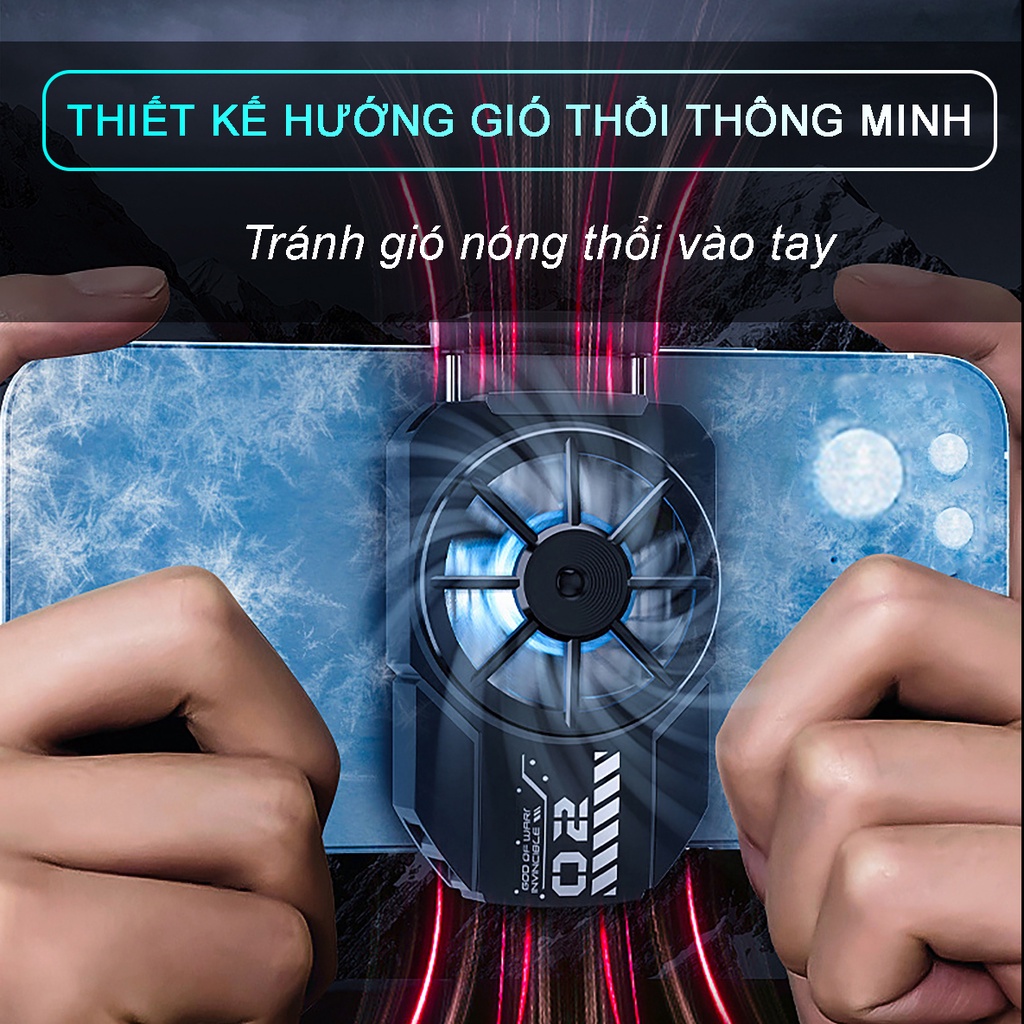 Quạt tản nhiệt điện thoại sò lạnh Sidotech Memo DLA2 LED gaming làm lạnh nhanh khi chơi game mobile FF PUBG ROS