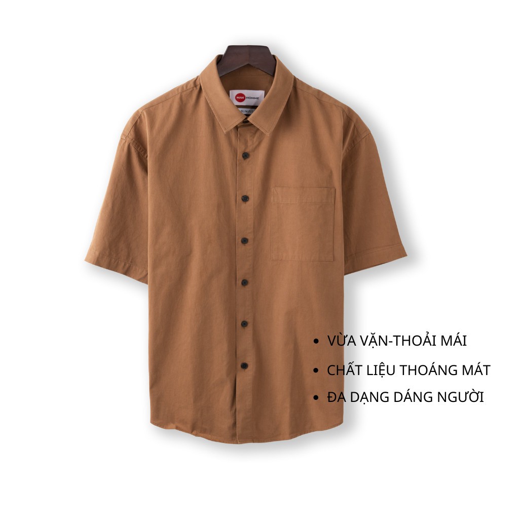 Áo Sơ Mi Nam Kaki Ngắn Tay Chất Vải Kaki Cao Cấp - Áo Sơ Mi Kaki Nam Thoáng Mát Đường May Kỹ - SMKKMH - GUSTA | BigBuy360 - bigbuy360.vn
