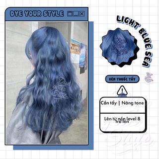 THUỐC NHUỘM TÓC XANH KHÓI - Light blue sea - Tẩy/Nâng tone