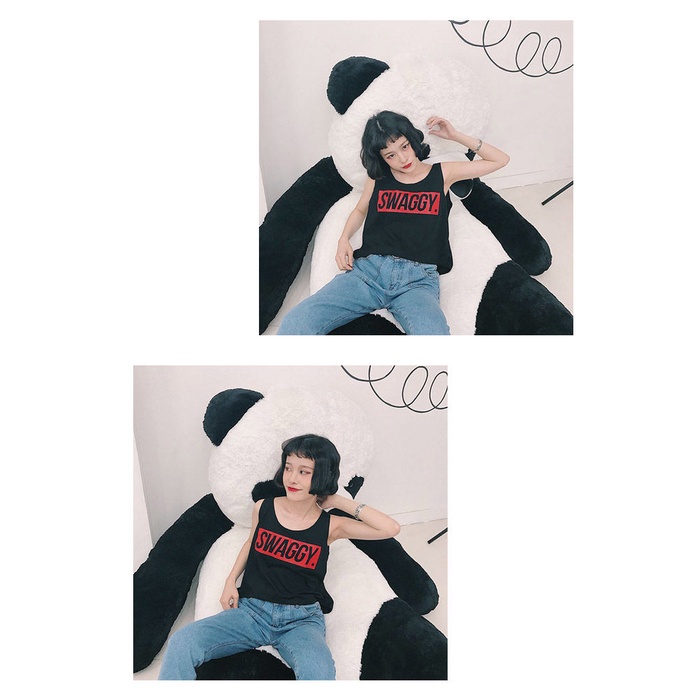 Áo thun IELGY không tay dáng rộng phong cách Hàn Quốc cho nữ