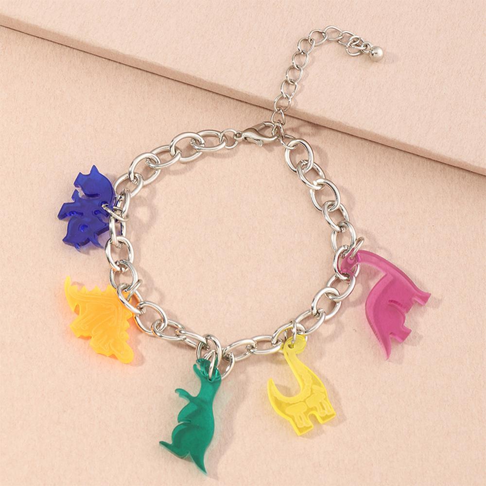 Vòng Tay Acrylic Hình Khủng Long Hoạt Hình Dễ Thương Cho Nữ