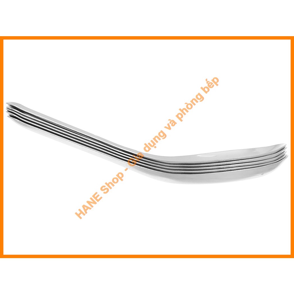 Bộ 10 muỗng canh inox 430 cán ngắn trơn 15 cm (muỗng ngắn vuông)