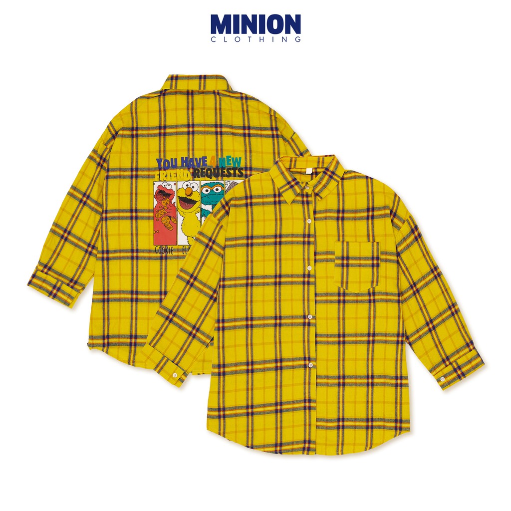 Áo sơ mi kẻ caro Minion Clothing form rộng, dáng Unisex, phong cách Ulzzang Streetwear A2628