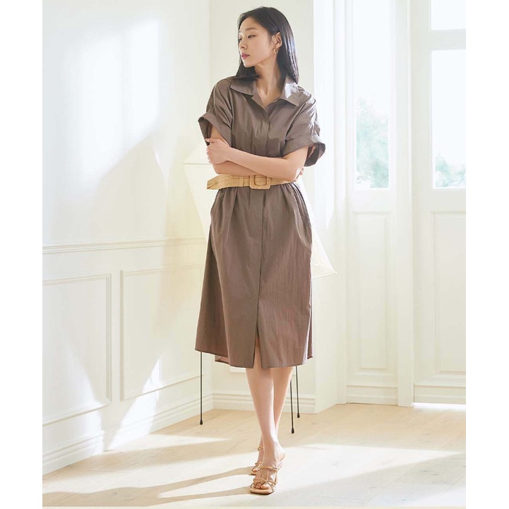 Hàng xuất xịn - Đầm gió midi kèm belt xuất khẩu