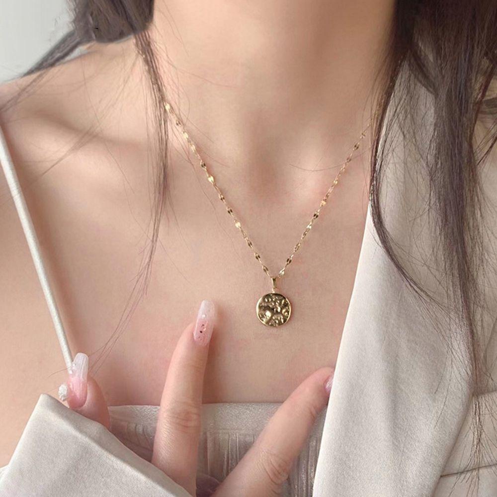 Vòng cổ Bằng Thép Titan Mặt Hình Học Đơn Giản Cá Tính Phong Cách Hàn Quốc