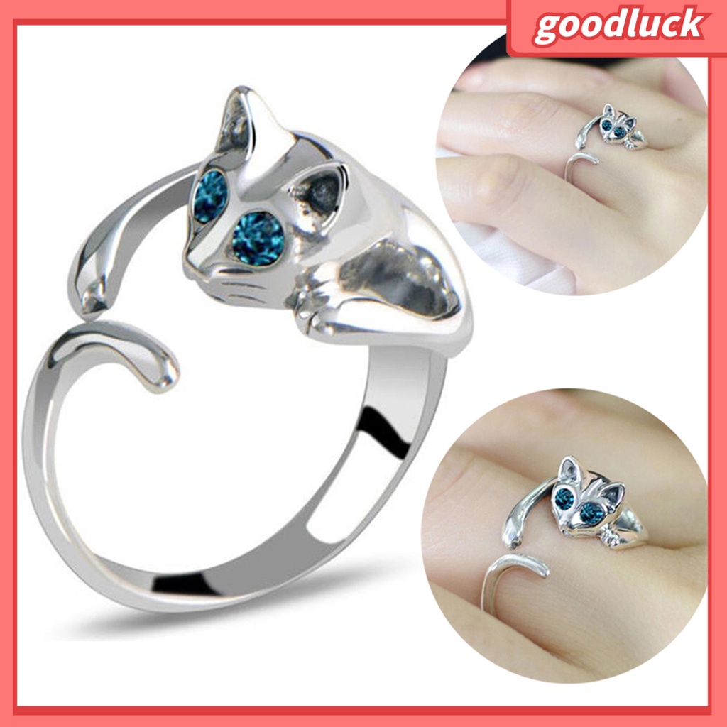 Nhẫn bằng hợp kim hình mèo đáng yêu thời trang cho unisex