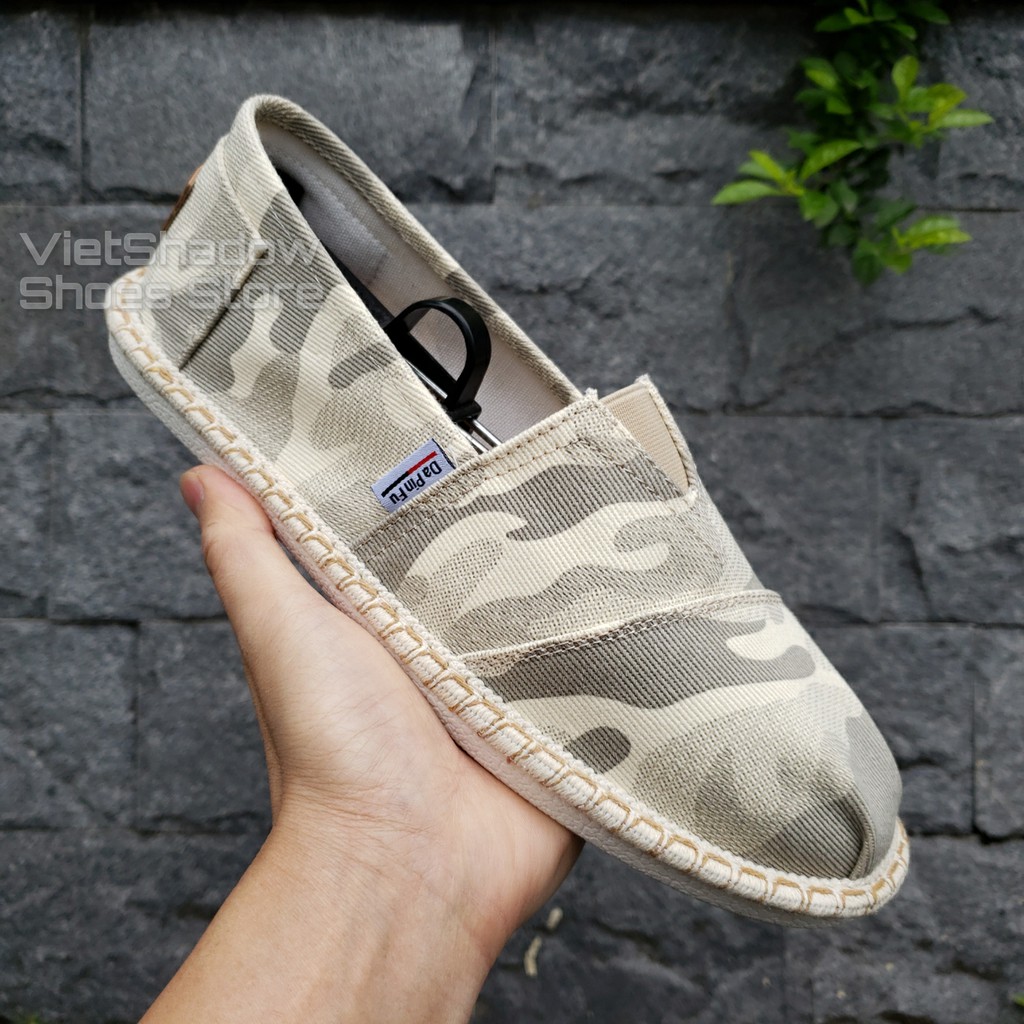 Slip on nam - Giày lười vải nam cao cấp - Vải thô màu rằn ri xám đậm và xám nhạt - Mã SP 2930 | BigBuy360 - bigbuy360.vn