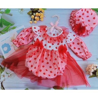 [CÓ TẶNG QUÀ💝] Đầm tháng thôi nôi cho bé kèm mũ xinh xắn quà tặng đầy tháng thôi nôi - Quà đầy tháng