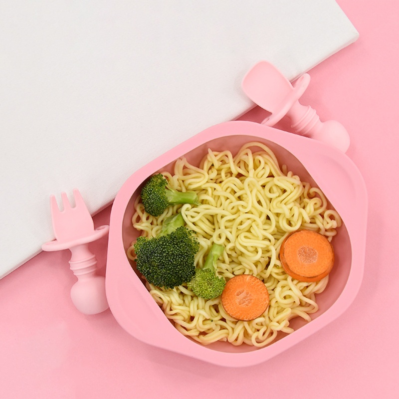 Bộ Muỗng Nĩa Silicone Tập Ăn Chống Sặc Cho Bé Sơ Sinh