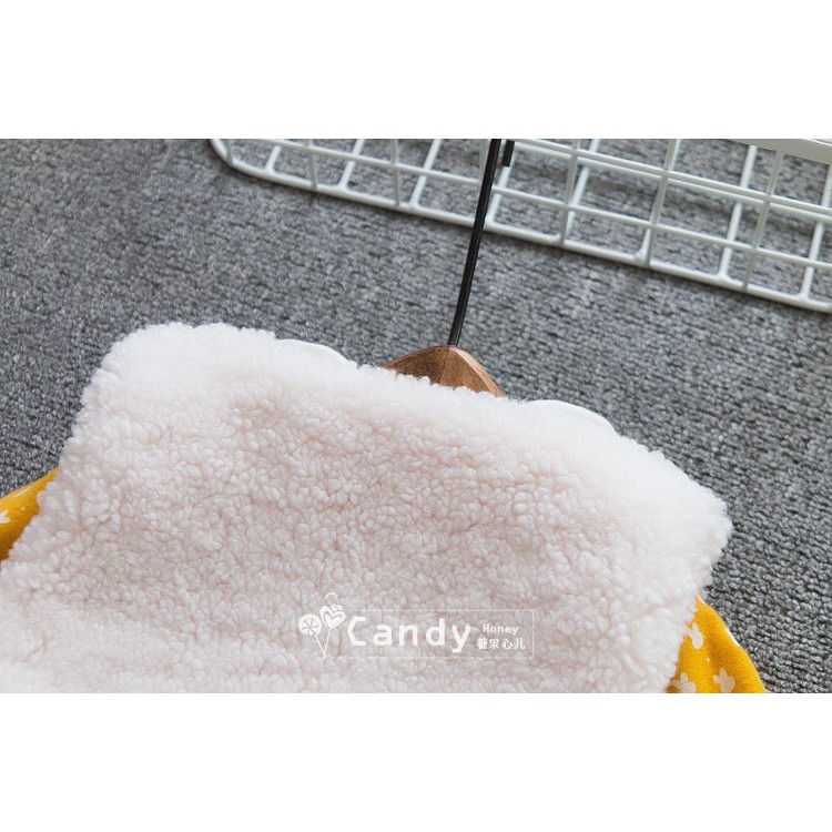 Váy mùa đông bé gái -Váy lót lông họa tiết thỏ kèm áo gile lông size 9-17kg SV16