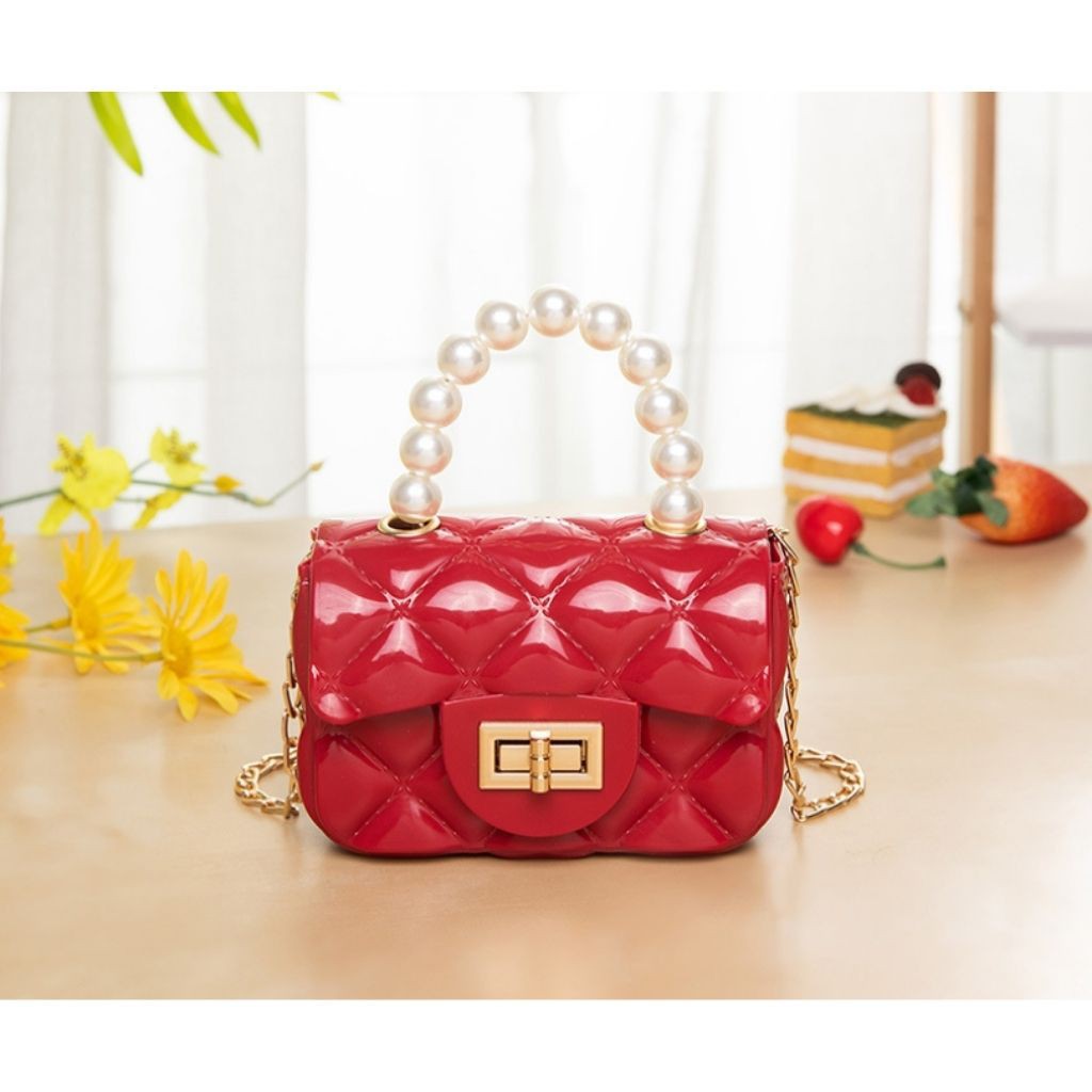 Túi xách nhựa mini cho bé FUHA, túi quai ngọc xinh xắn cho bé gái