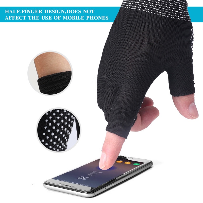 Set 2 Găng Tay Không Ngón Chống Trượt Co Giãn Thoáng Khí Đa Ứng Dụng
