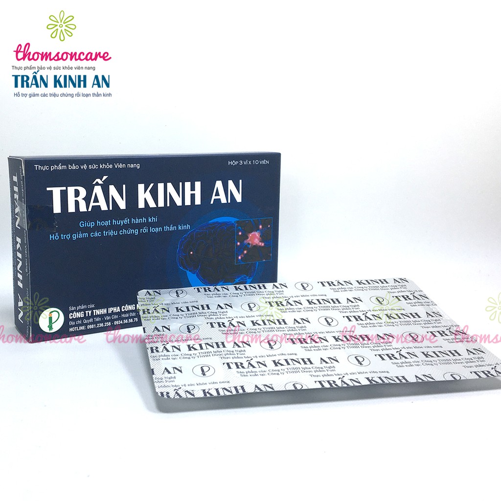 Trấn kinh an - hỗ trợ giảm rối loạn thần kinh, mất ngủ, đau đầu - Hộp 30 viên từ Hoàng kỳ, đan sâm và thảo dược