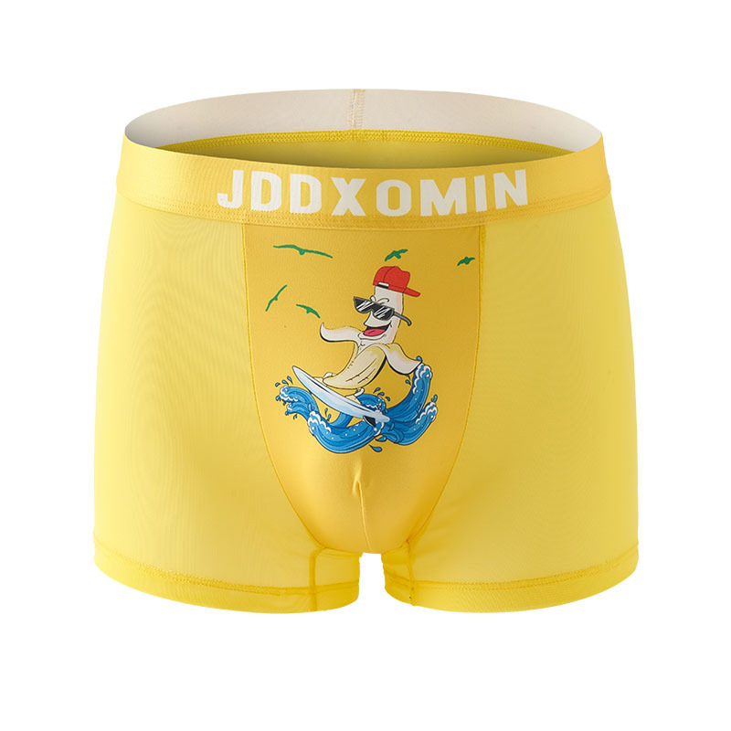 Quần Lót Boxer Lụa Siêu Mỏng Thoáng Khí In Hình 3d Cho Nam Size L-3Xl