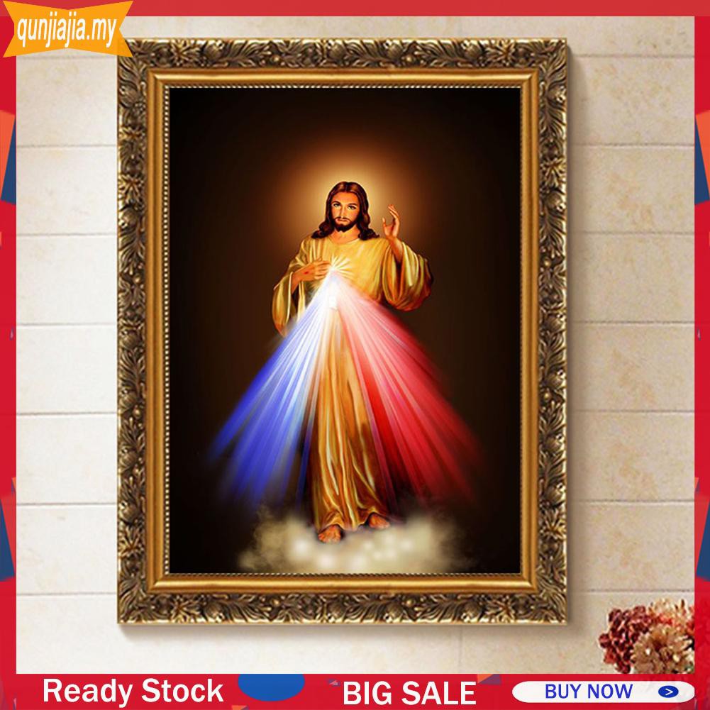 Tranh Vải Canvas Treo Tường Trang Trí Hình Chúa Jesus Mona Lisa Kiểu Vintage