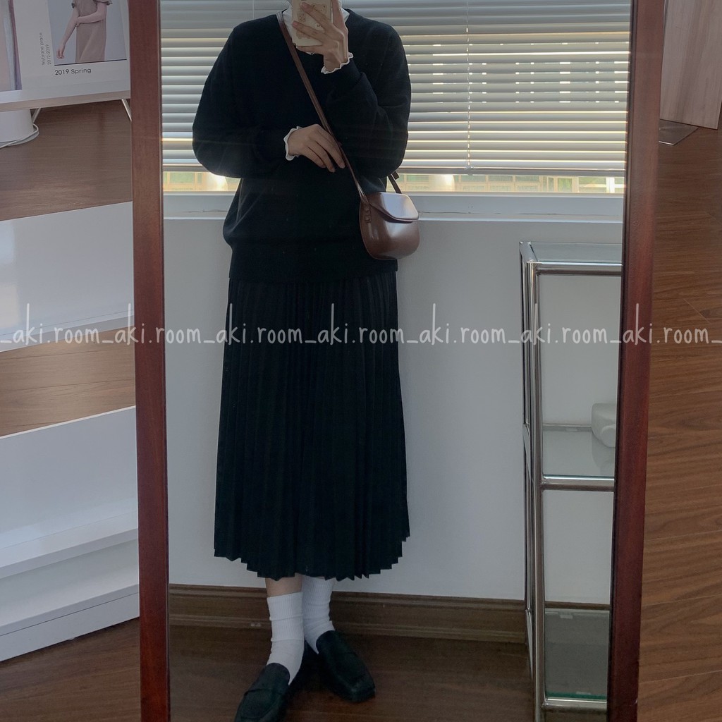 Áo len trơn chất mềm mịn cổ tim viền dọc tay cổ | BigBuy360 - bigbuy360.vn