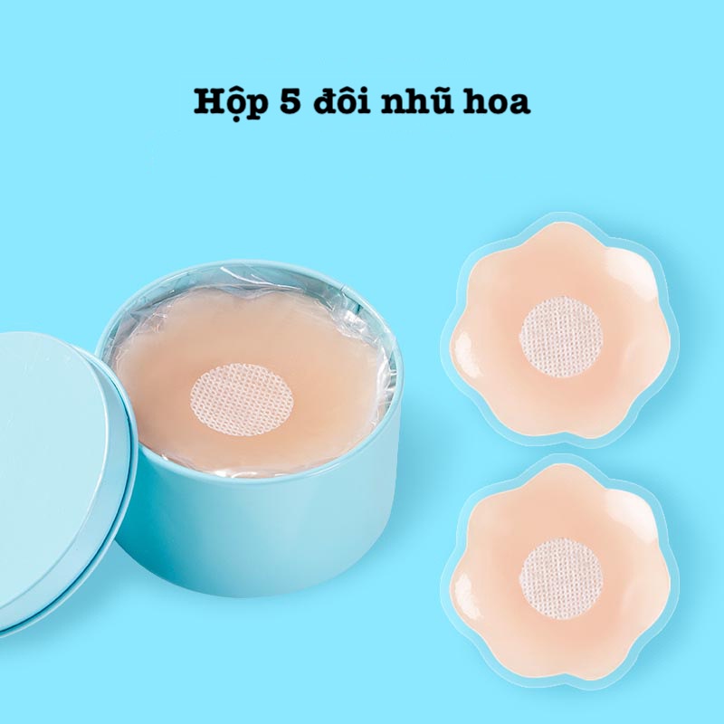 Hộp 5 đôi dán nhũ hoa đường kính 6.5cm phù hợp mặc áo hở lưng hở vai gợi cảm PK1401