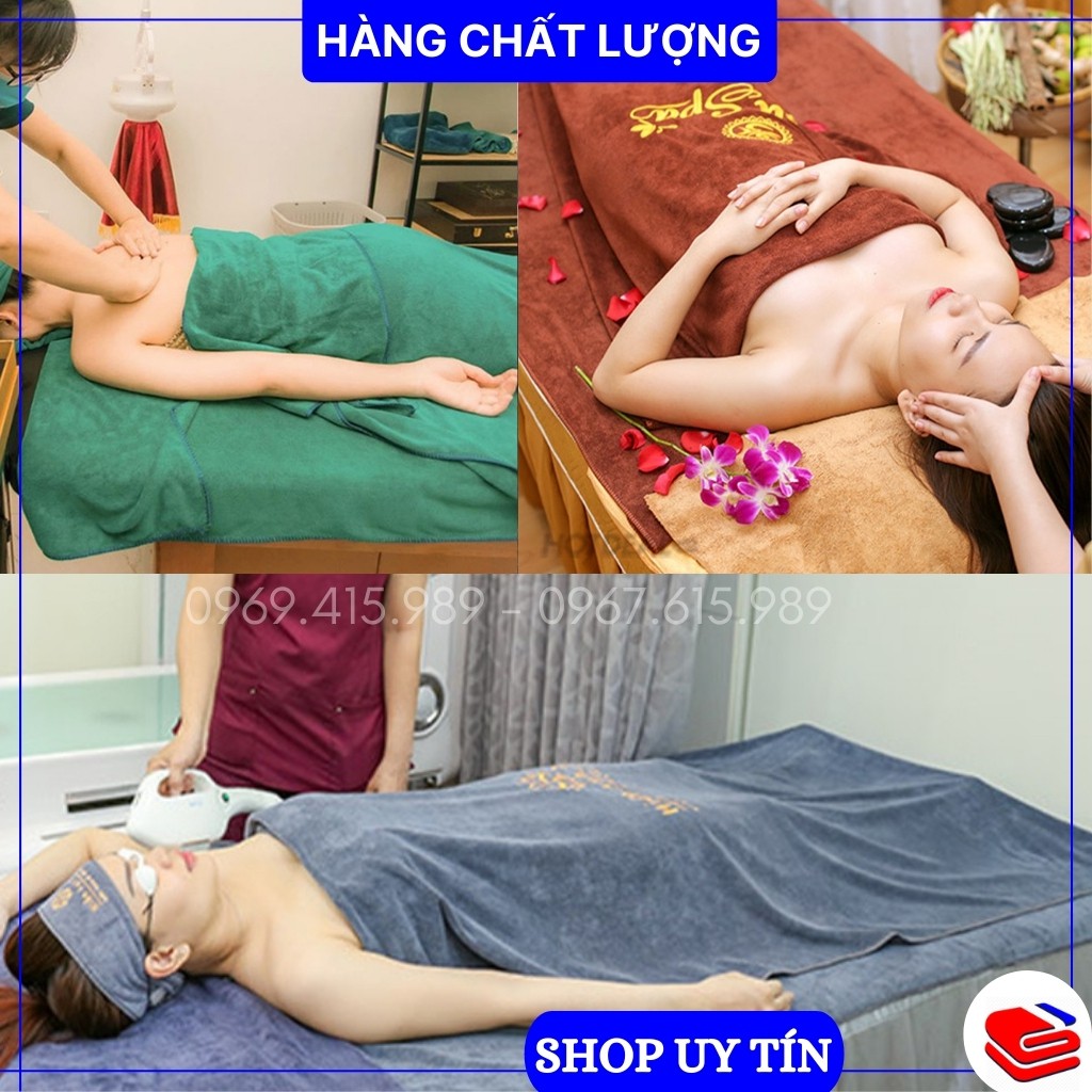 Khăn đắp người spa size LỚN 90x190cm, cực dày dặn, mềm mại, không bai xù [Có video cận chất]