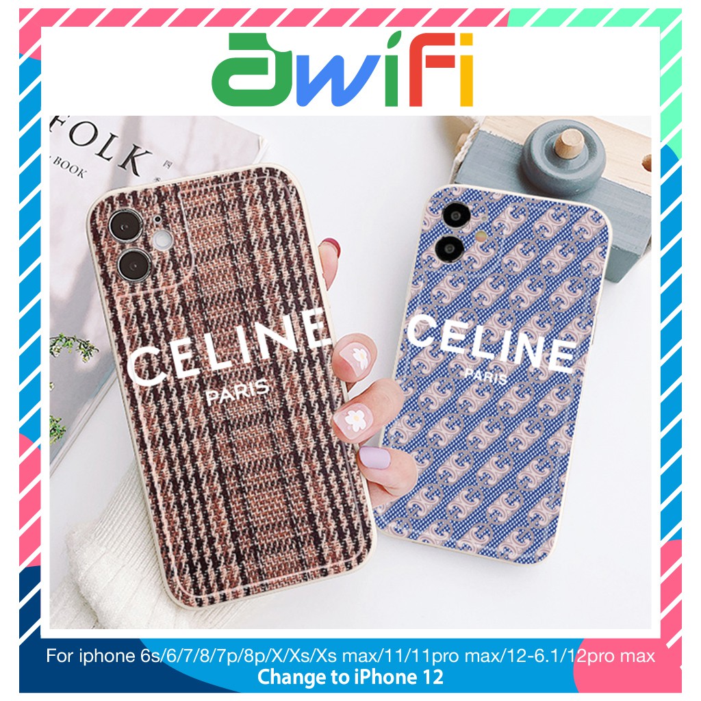 Ốp lưng iphone viền nổi bóng C.êl..in..e paris 6plus/6splus/7/7plus/8/8plus/x/xr/xs/11/12/pro/max/plus/promax-Awifi Q2-6