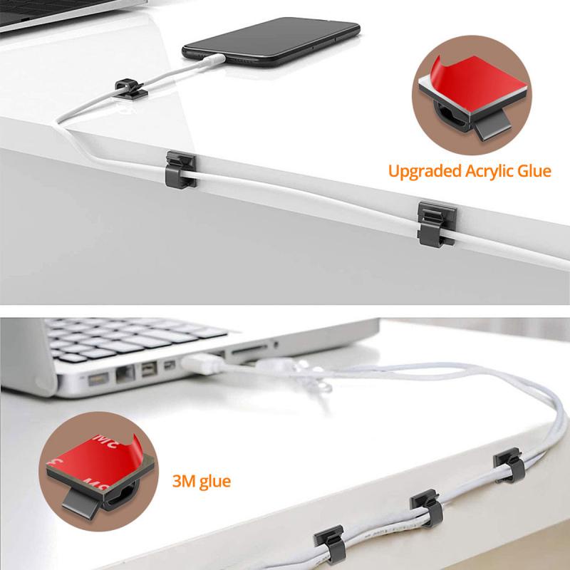 Giá Đỡ Quấn Dây Cáp Sạc USB Tự Dính Màu Hồng HdoorLink Dành Cho Chuột / Bàn Phím Xe Hơi