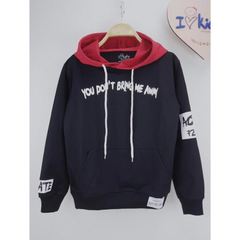 920158-ZM5-Áo khoác bé trai,nỉ da cá,có mũ,in chữ,đeb,hiệu ilovekids,size 10-16